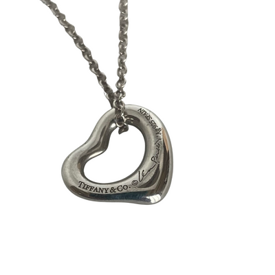 A Vintage Tiffany & Co. Sterling Silver Elsa Peretti Open Heart Pendant Necklace, 11mm