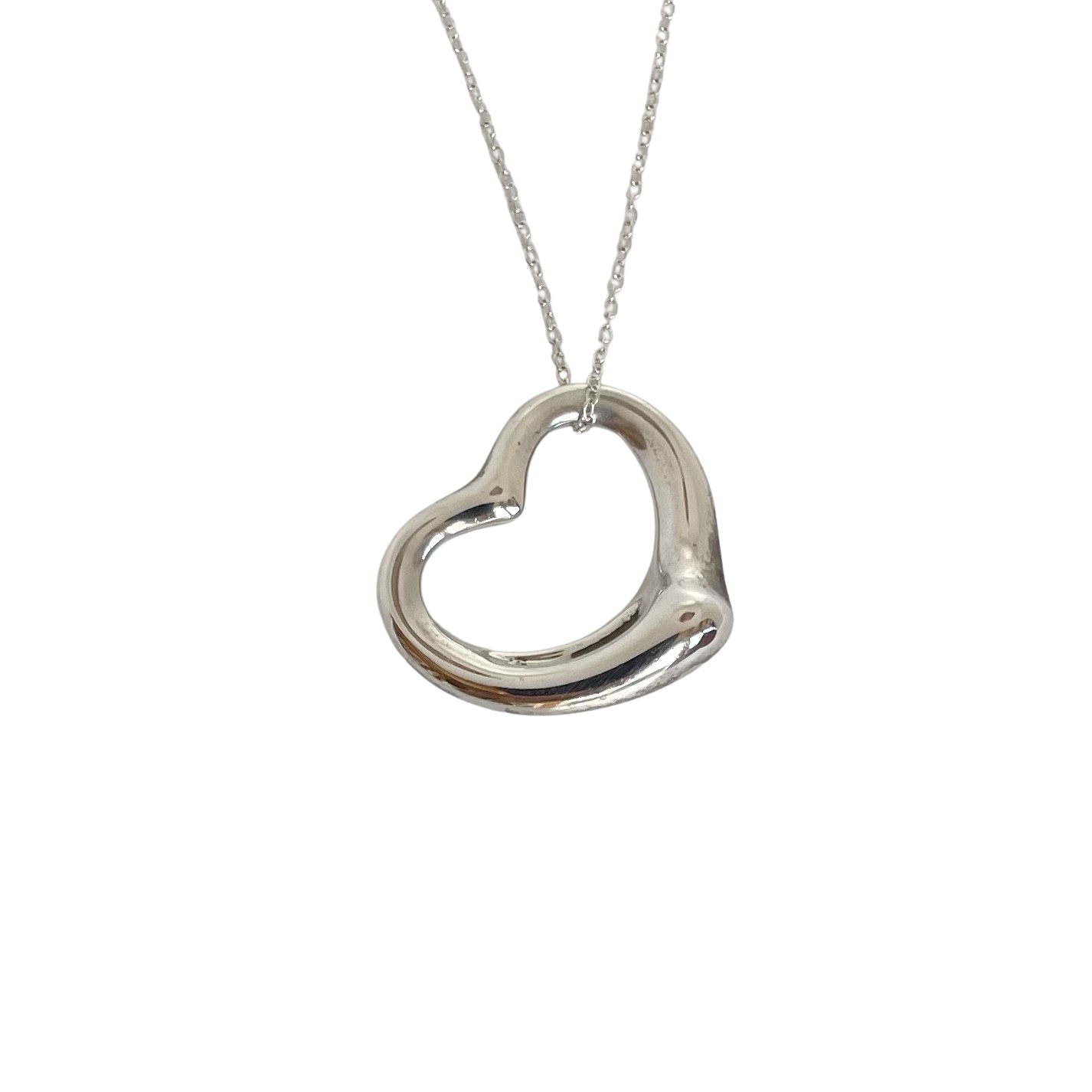 TIFFANY & CO. Elsa Peretti Open Heart Pendant On Mesh Chain in Sterling  Silver Silvery Metallic Metal ref.932661 - Joli Closet