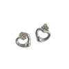 A Pair of Tiffany & Co Elsa Peretti Open Heart Sterling Silver Vintage Stud Earrings