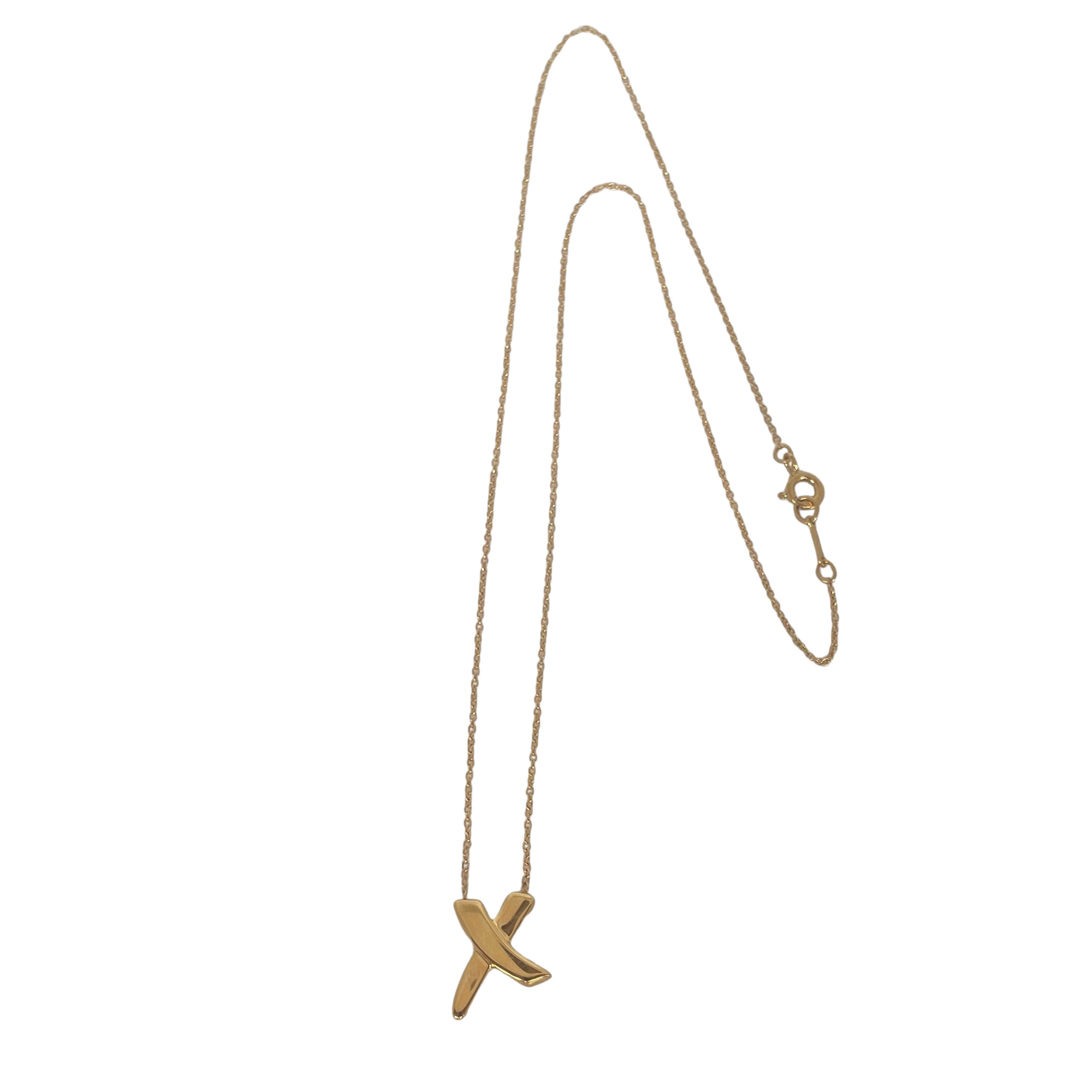 A Vintage Tiffany & Co. Paloma Graffiti X Pendant Gold Plated Sterling Silver