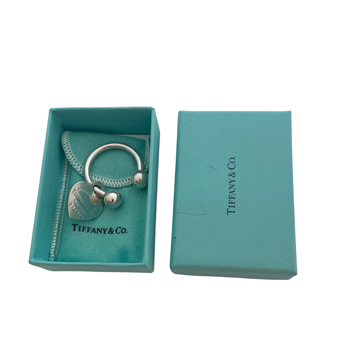 A Vintage Return to Tiffany Heart Tag Key Ring - Annabel James A Vintage Return to Tiffany Heart Tag Key Ring - Annabel James
