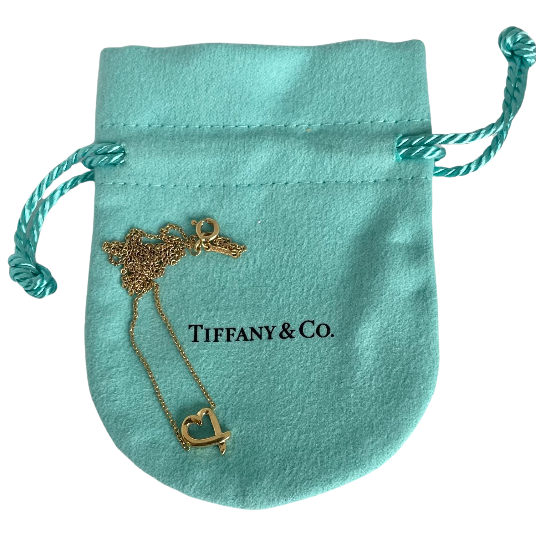 A Vintage Tiffany & Co Paloma Picasso Loving Heart 18ct Gold Pendant Necklace