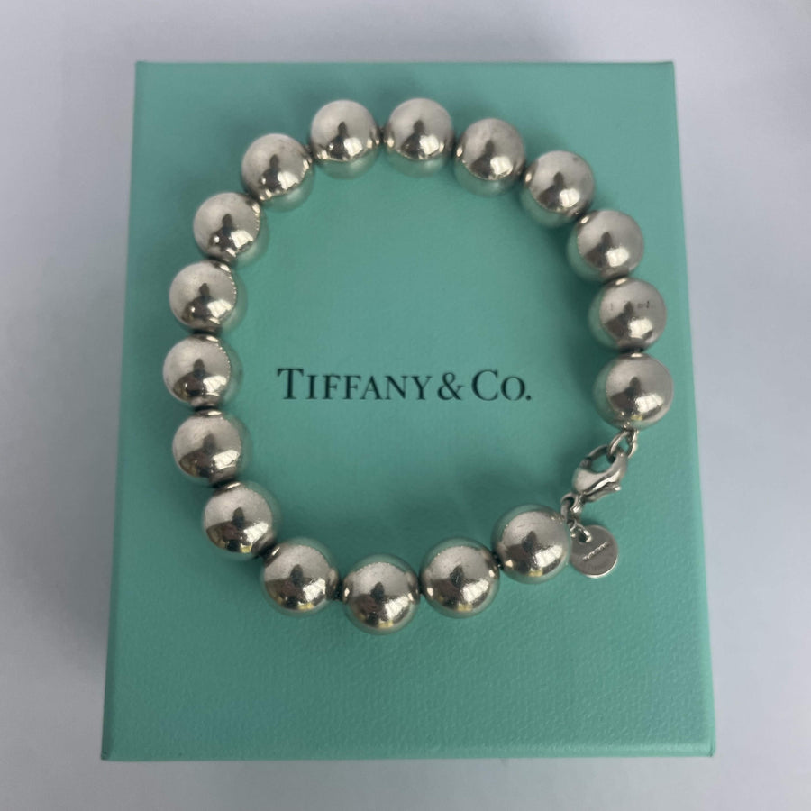 Tiffany & Co. HardWear Sterling Silver 10mm Ball Bracelet - 18mm, Boxed