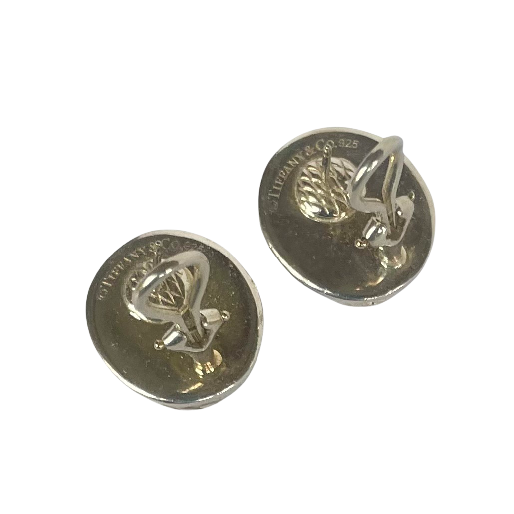 Rare Tiffany & Co. Nature Rose Sterling Silver Pearl Cameo Necklace/Brooch and Earrings, 2003