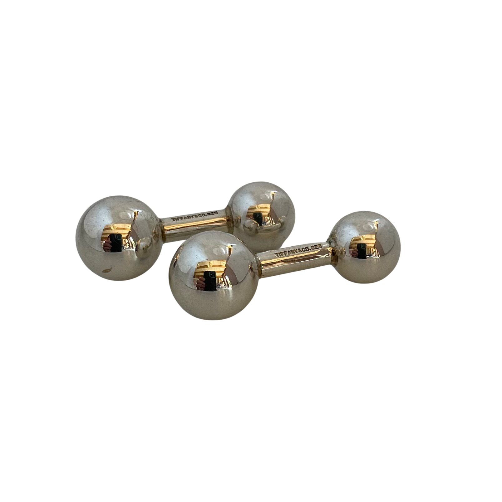 A pair of Tiffany & Co Vintage Barbell Cufflinks