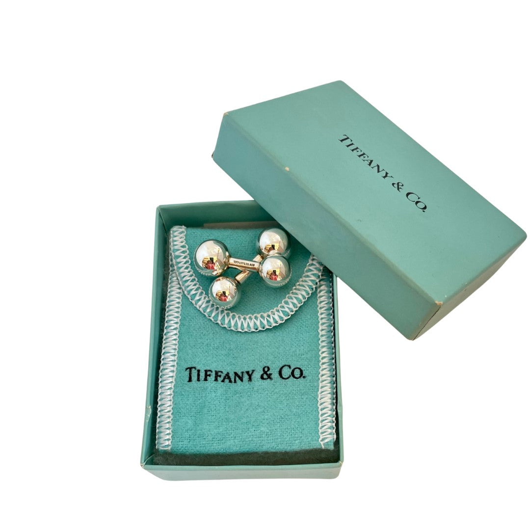 A pair of Tiffany & Co Vintage Barbell Cufflinks
