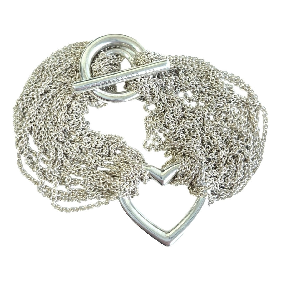 A Vintage Tiffany & Co. Sterling Silver Mesh Heart Toggle Bracelet