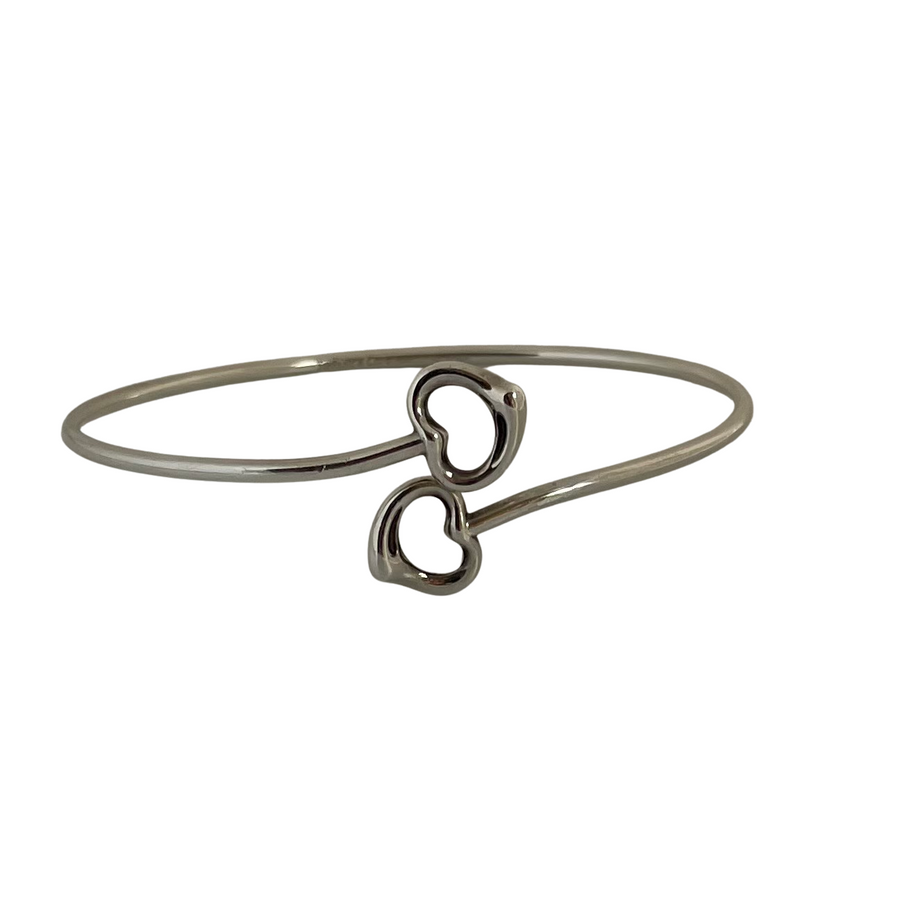 A Tiffany & Co. Elsa Peretti Double Open Heart Vintage Bangle