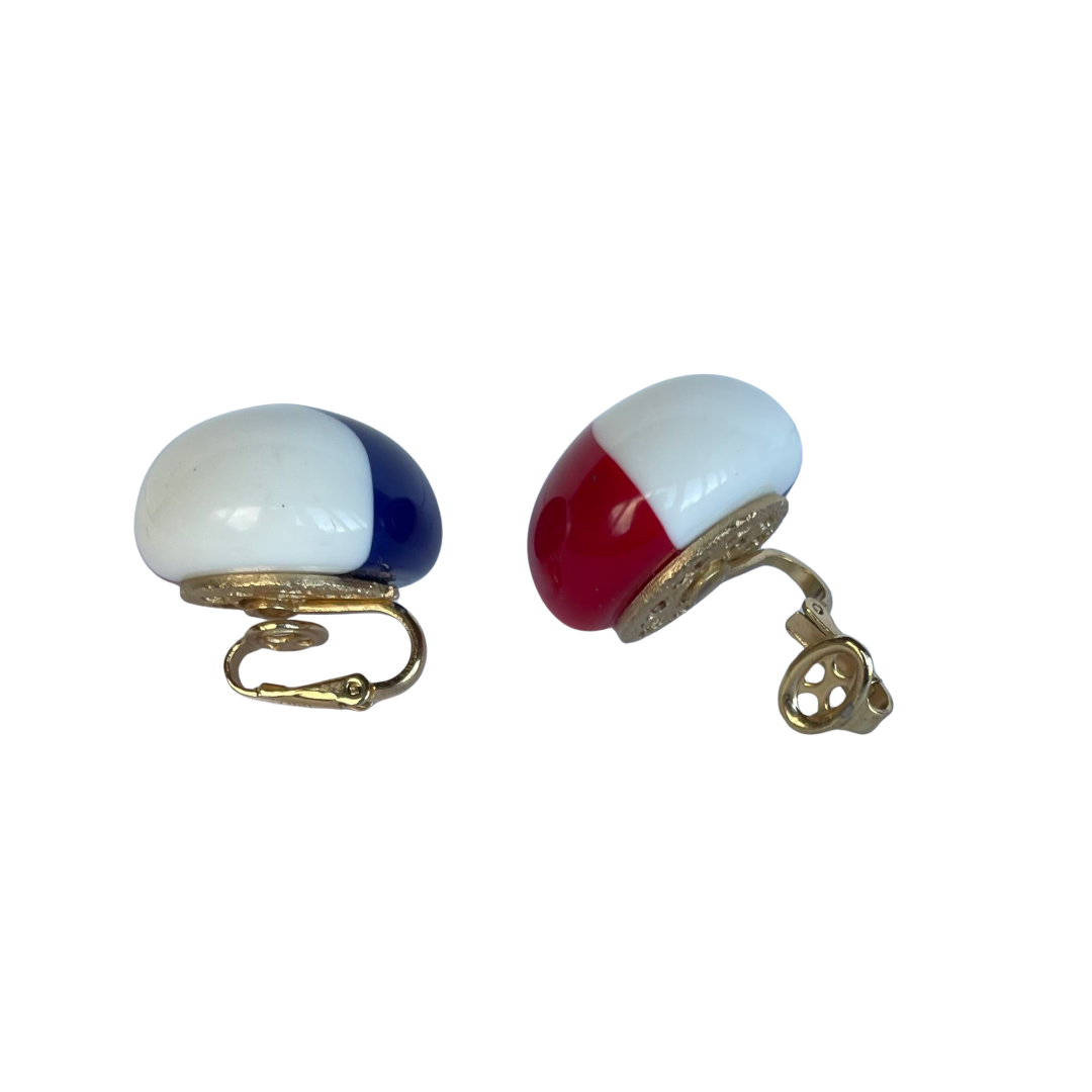 Vintage Mid-Century Crown Trifari Lucite Clip On Earrings, 1950s