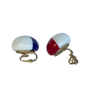 Vintage Mid-Century Crown Trifari Lucite Clip On Earrings, 1950s