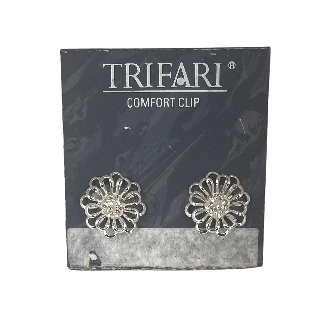 A pair of Vintage Trifari Clip Earrings, on Original Card