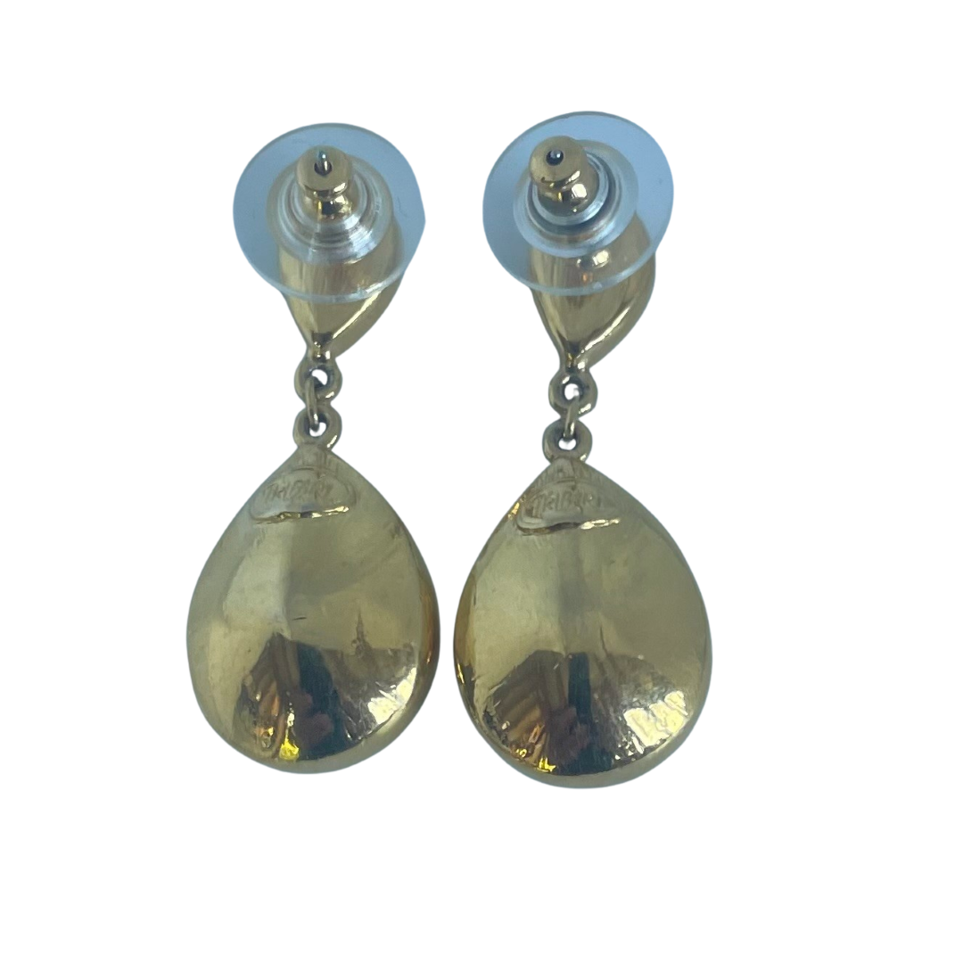 Vintage Signed Trifari Drop Stud Earrings, 1970s