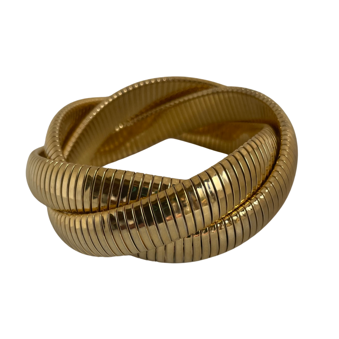 A Vintage Flexible Triple Strand Cobra Bracelet