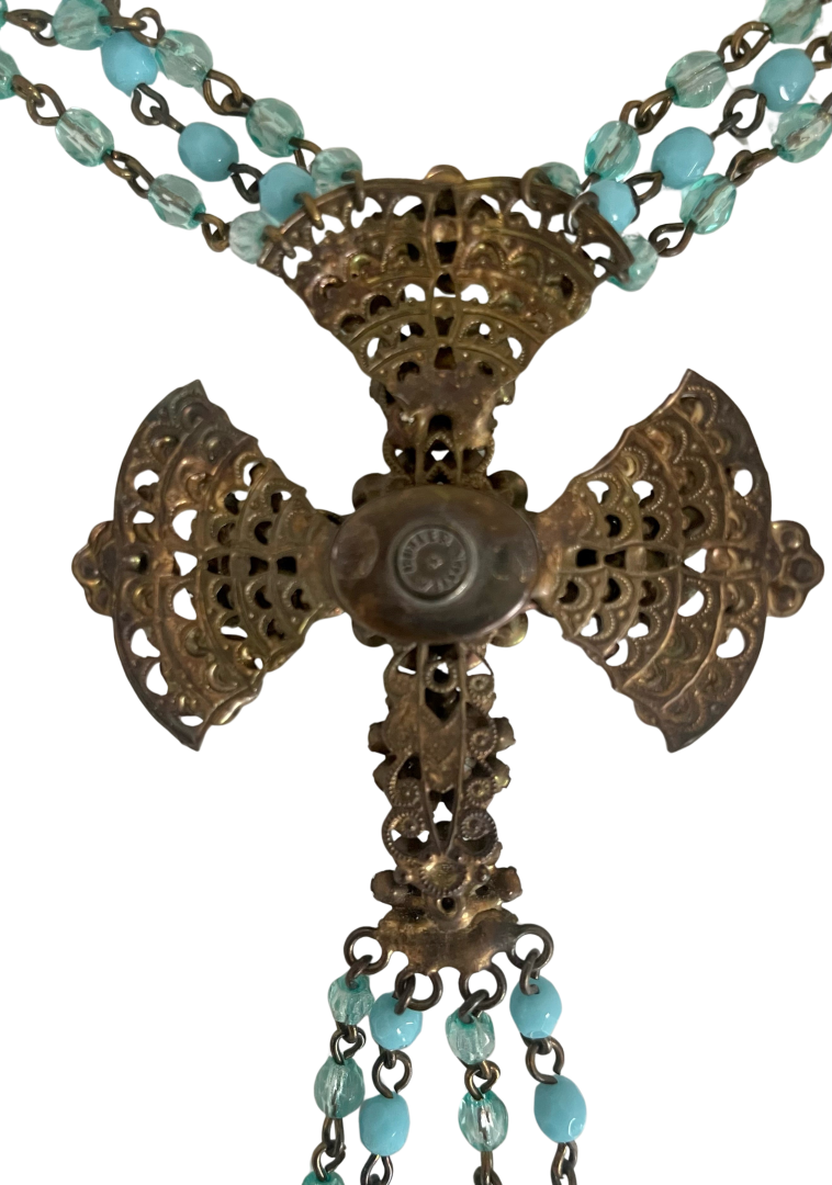 A Vintage Butler & Wilson Cross and Drop Turquoise Necklace