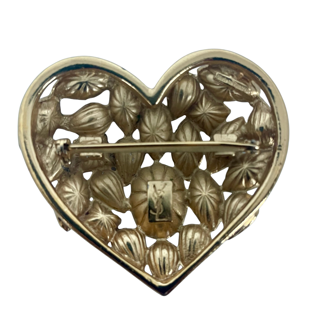 A Vintage Yves Saint Laurent Heart Brooch