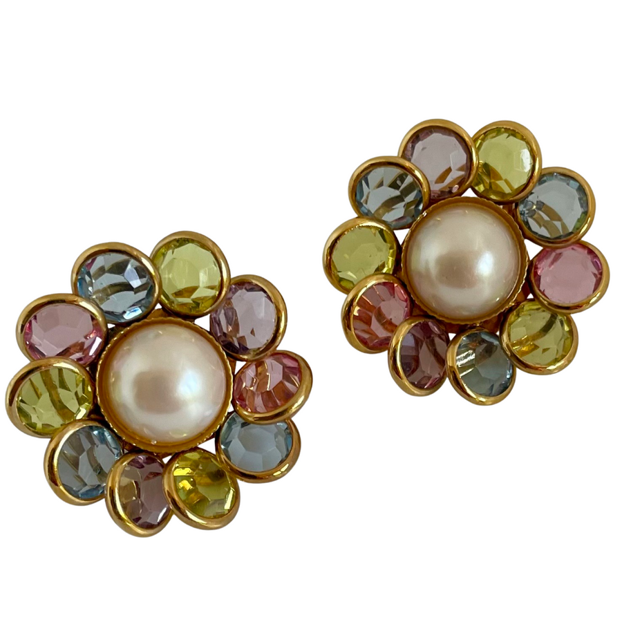 Vintage Avon Flower Stud Earrings, 1980s