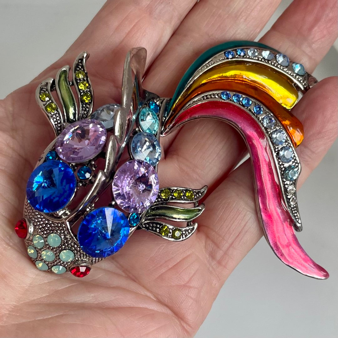 Vintage Butler & Wilson Rainbow Koi Carp Brooch