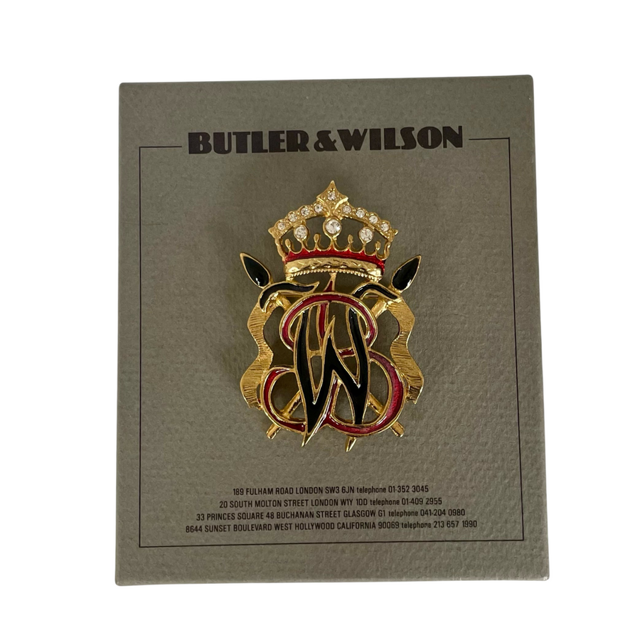 A Vintage Butler & Wilson Heraldic Coat of Arms Brooch, 1980s