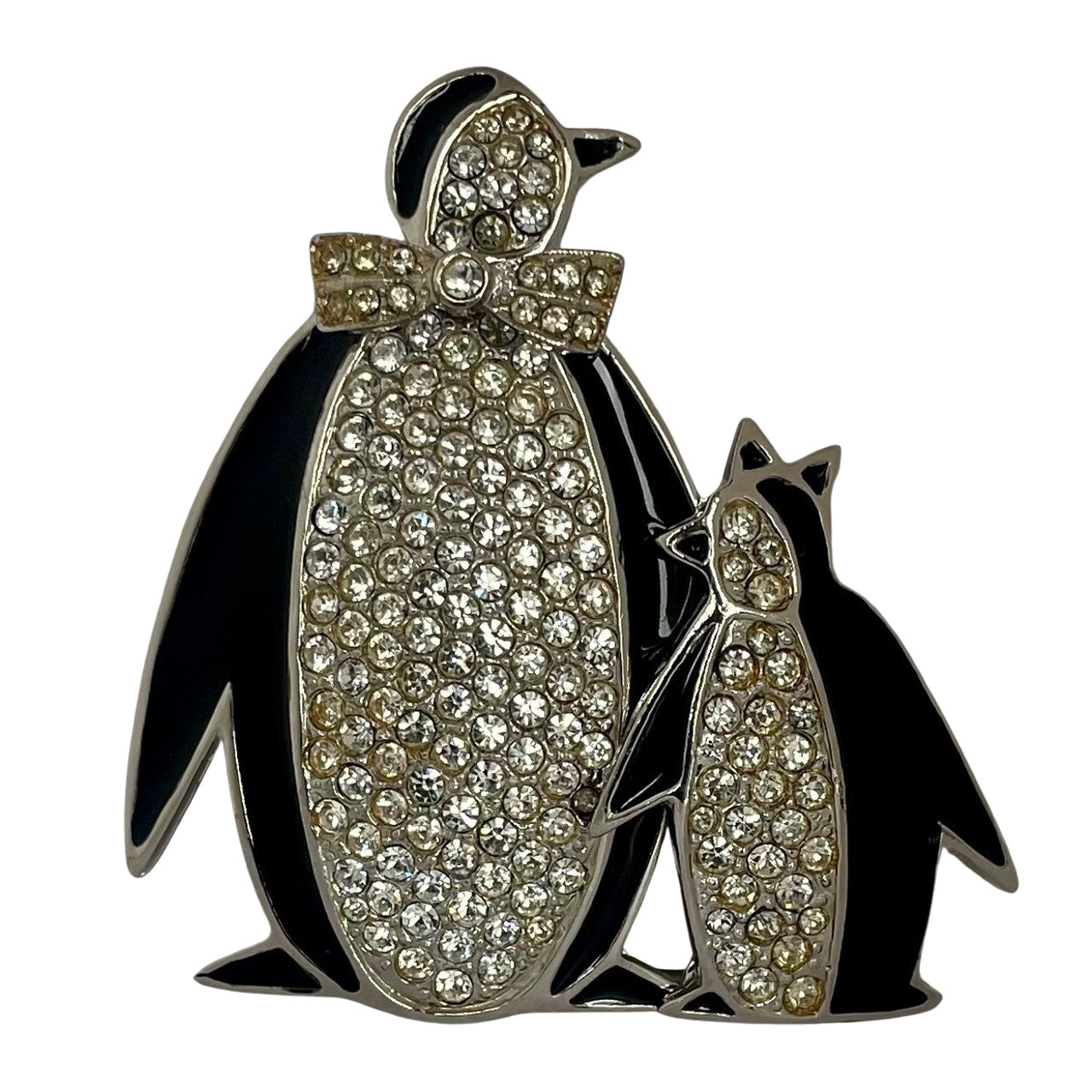 Vintage Butler & Wilson Penguin and Baby Brooch, 1980s, Book Piece