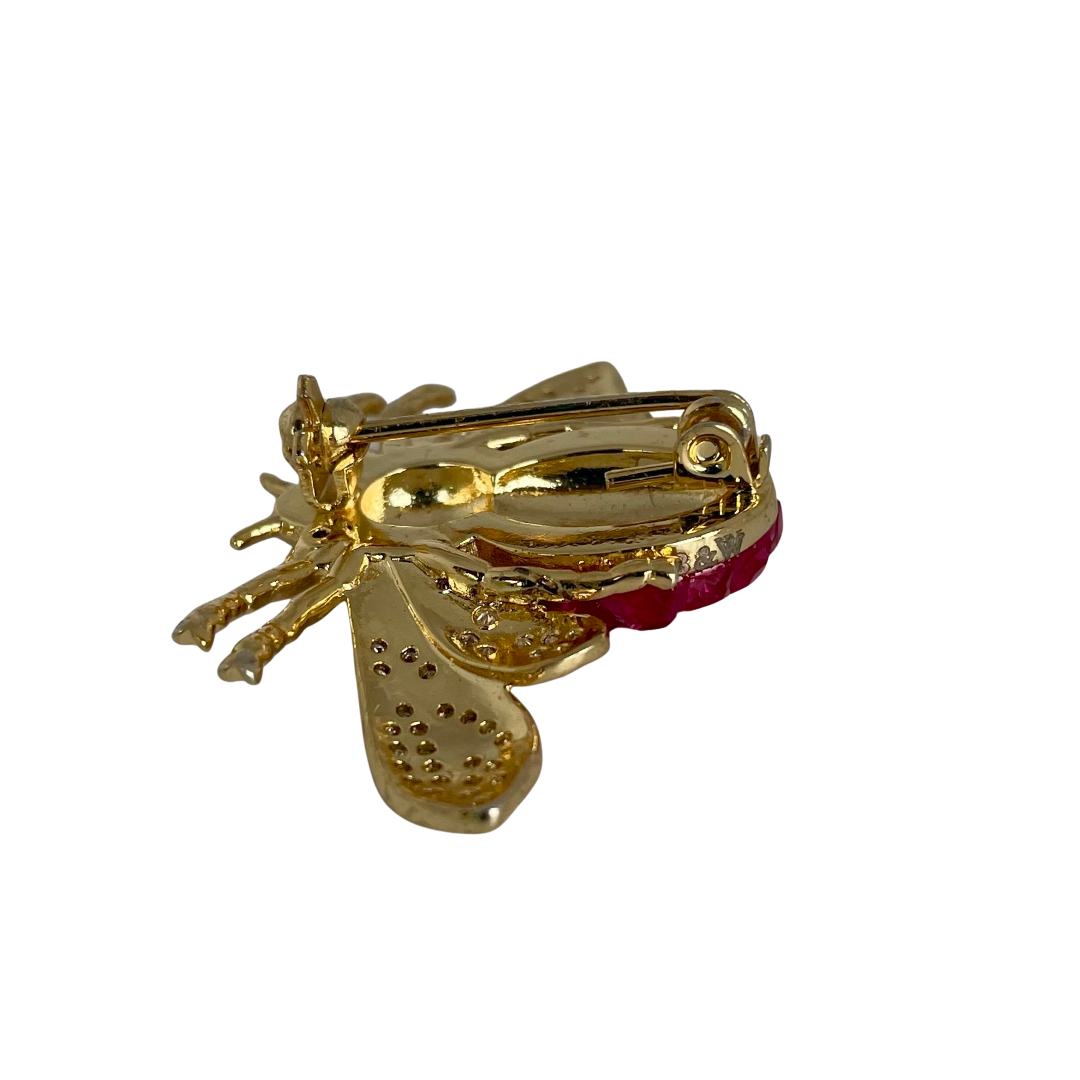 Butler & Wilson Bee Brooch, Ruby Red