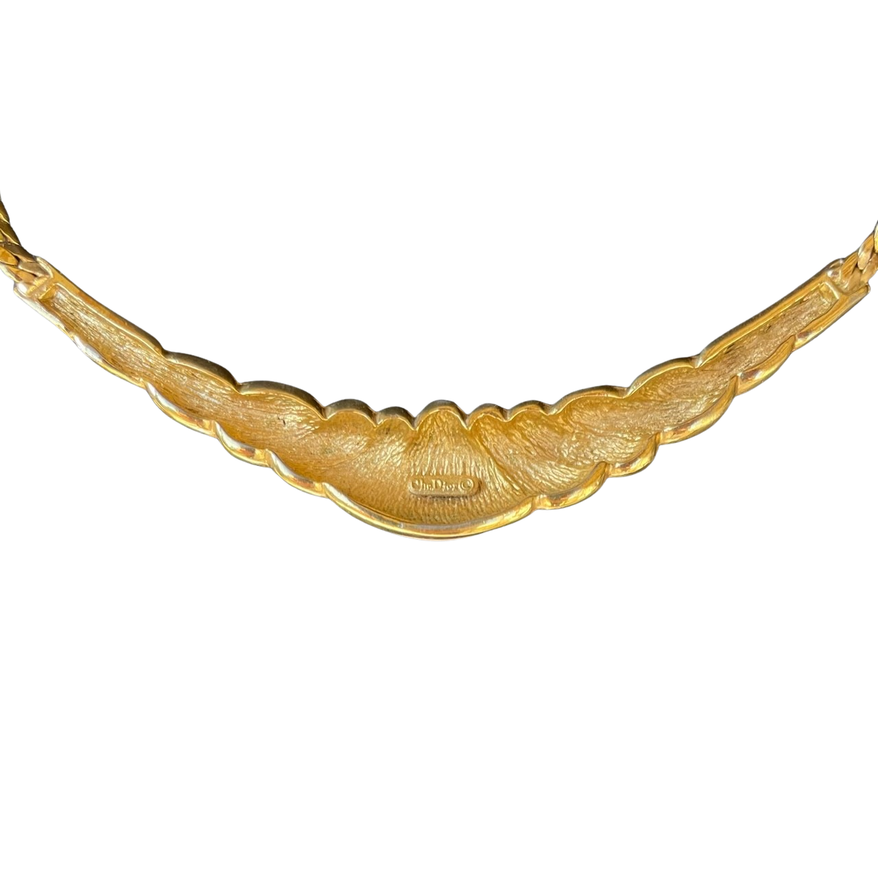 Vintage Christian Dior Gold-Plated Enamel Collar Necklace,1980s