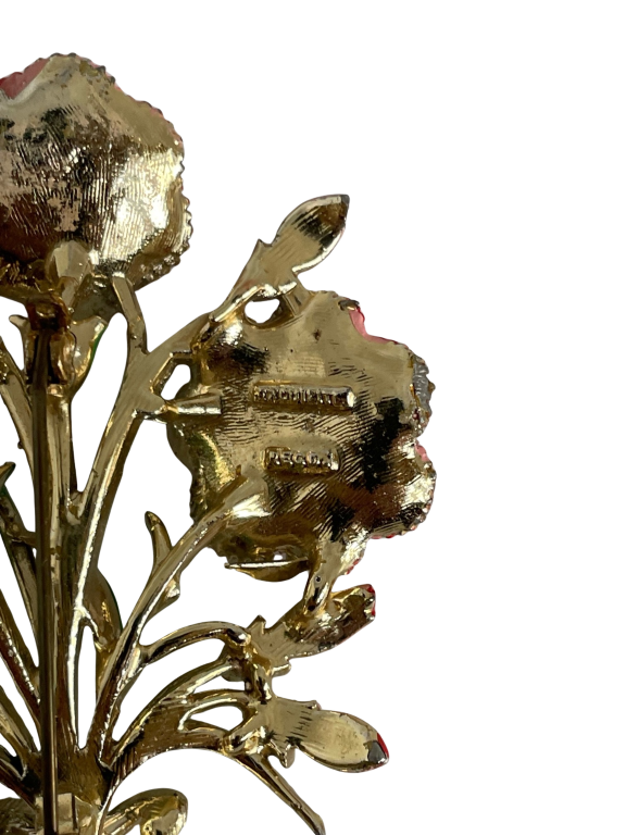A Vintage Carnation Brooch, signed Exquisite, 1950s