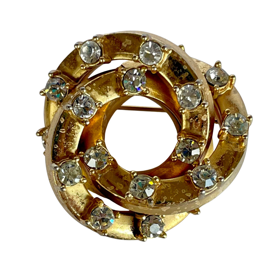 Vintage Christian Dior Interlocking Circles Brooch 1968