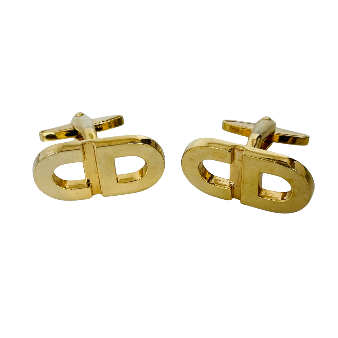 A Pair of Vintage Christian Dior Logo Cufflinks