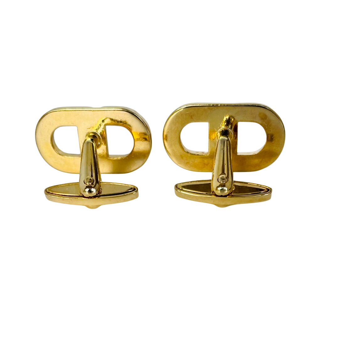 A Pair of Vintage Christian Dior Logo Cufflinks