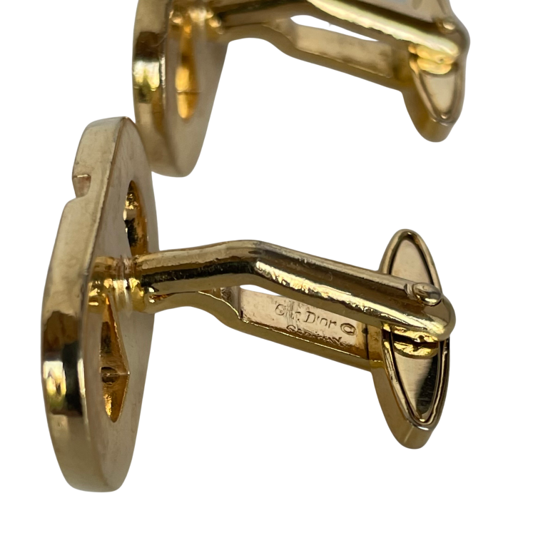 A Pair of Vintage Christian Dior Logo Cufflinks