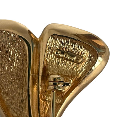 Vintage Christian Dior Pavé Crystal Brooch with Enamel Inlay