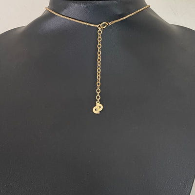 Vintage 1970s Christian Dior Gold-Plated Frosted Lucite Leaf Pendant Necklace