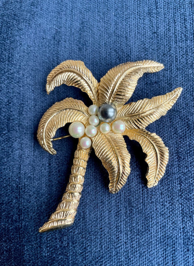 Vintage Christian Palm Tree Brooch, 1980s