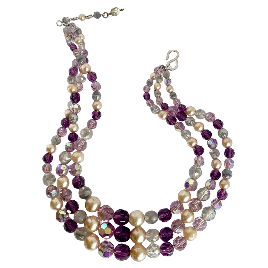 Vintage Christian Dior Amethyst and Pearl Necklace, late 1950s
