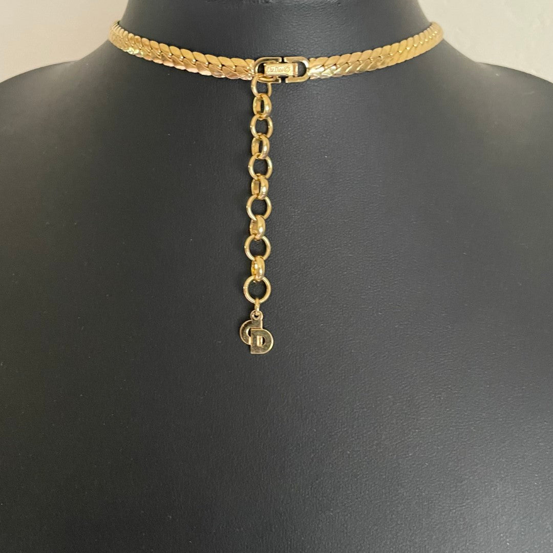 Vintage Christian Dior Art Deco Style Necklace, 1980s