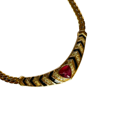Vintage Christian Dior Art Deco Style Necklace, 1980s