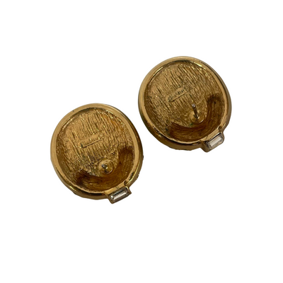 Vintage Christian Dior Faux Turquoise and Crystal Earrings