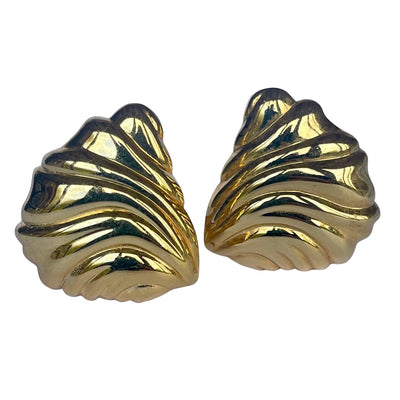 Vintage Christian Dior Large Shell Clip Earrings, 1980s