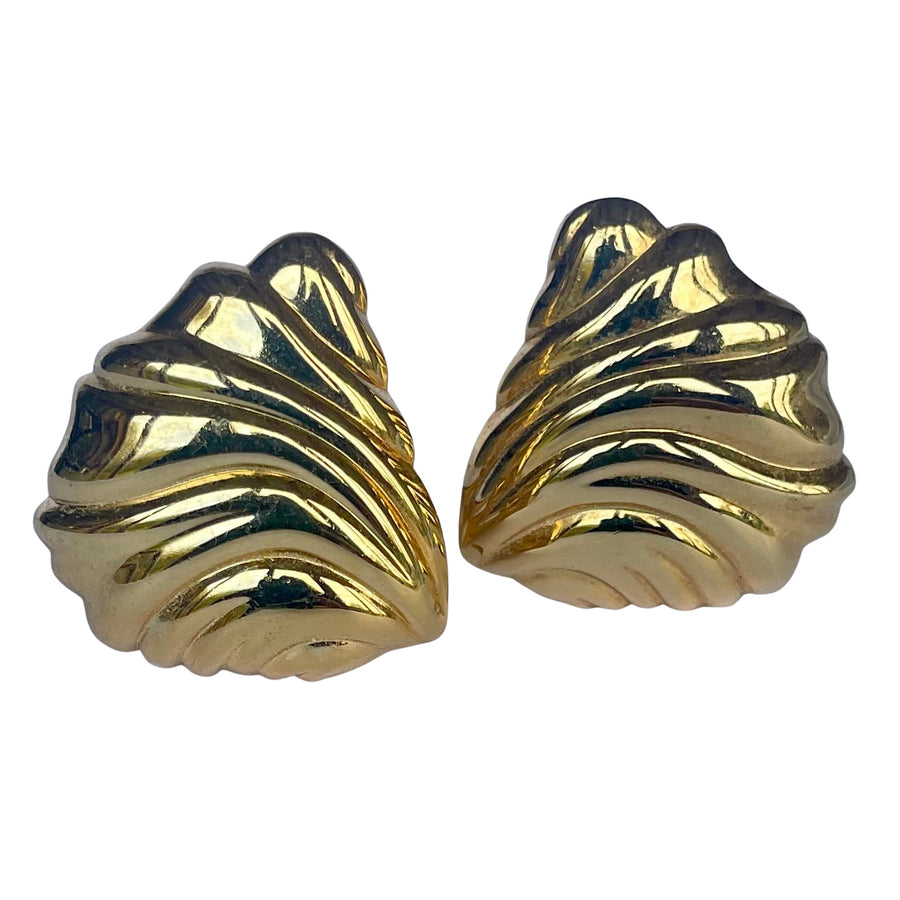 Vintage Christian Dior Large Shell Clip Earrings, 1980s