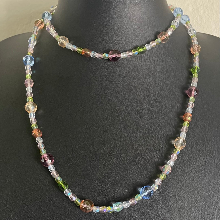A Vintage Joan Rivers Multi-Colour Crystal Long Necklace