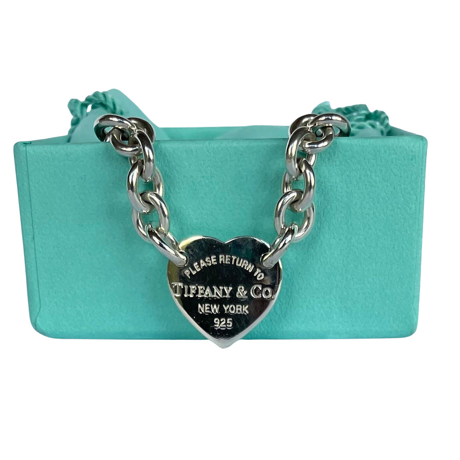 Vintage Tiffany & Co Return to Tiffany Sterling Silver Heart Tag Bracelet