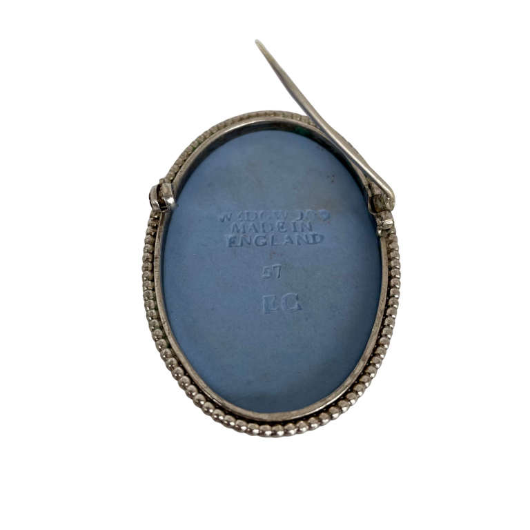 A Vintage Wedgwood Jasperware Cameo Brooch, 1957