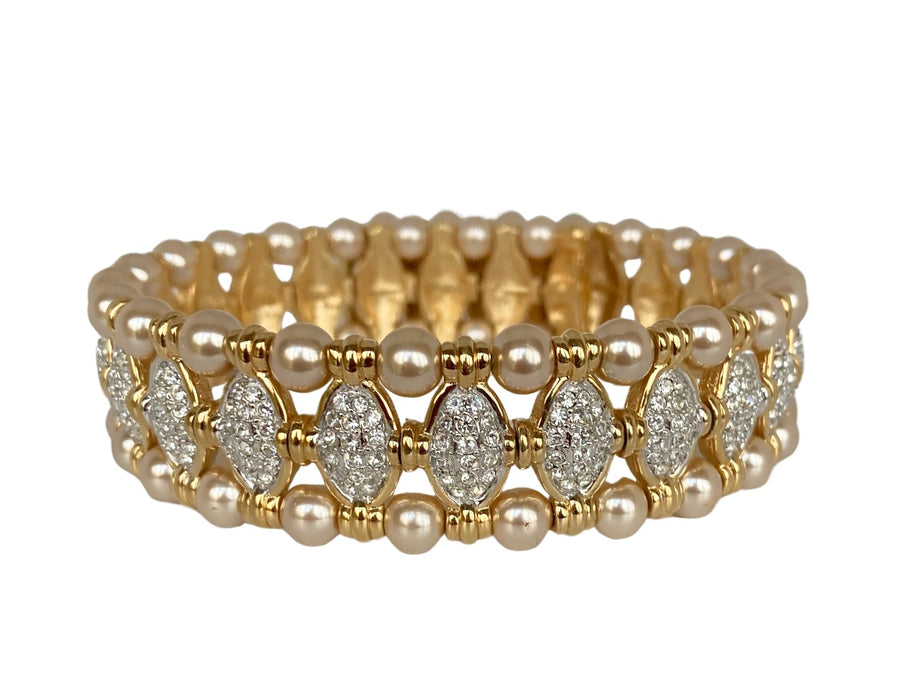 A Vintage Faux Pearl and Crystal Choker