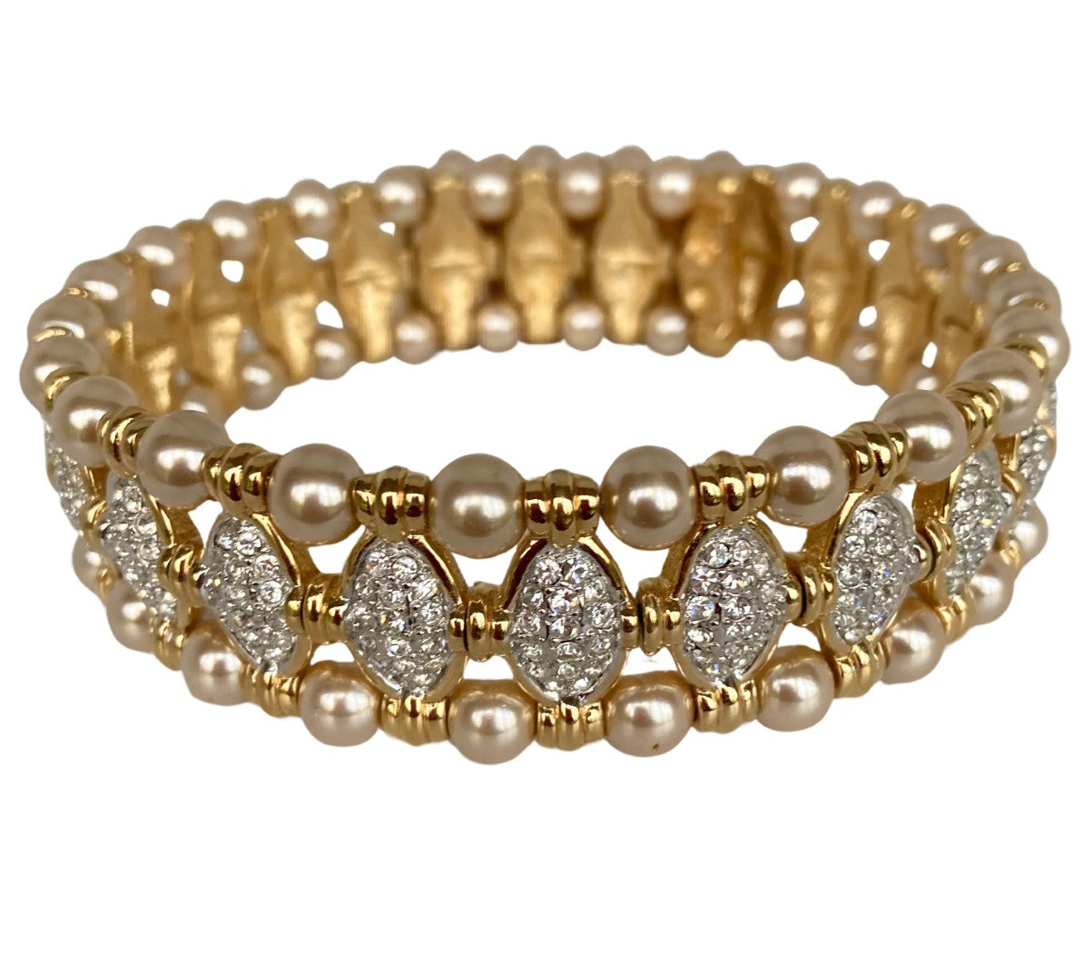 A Vintage Faux Pearl and Crystal Choker