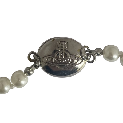 Vivienne Westwood Loelia Pearl Necklace, Pink Enamel Centrepiece