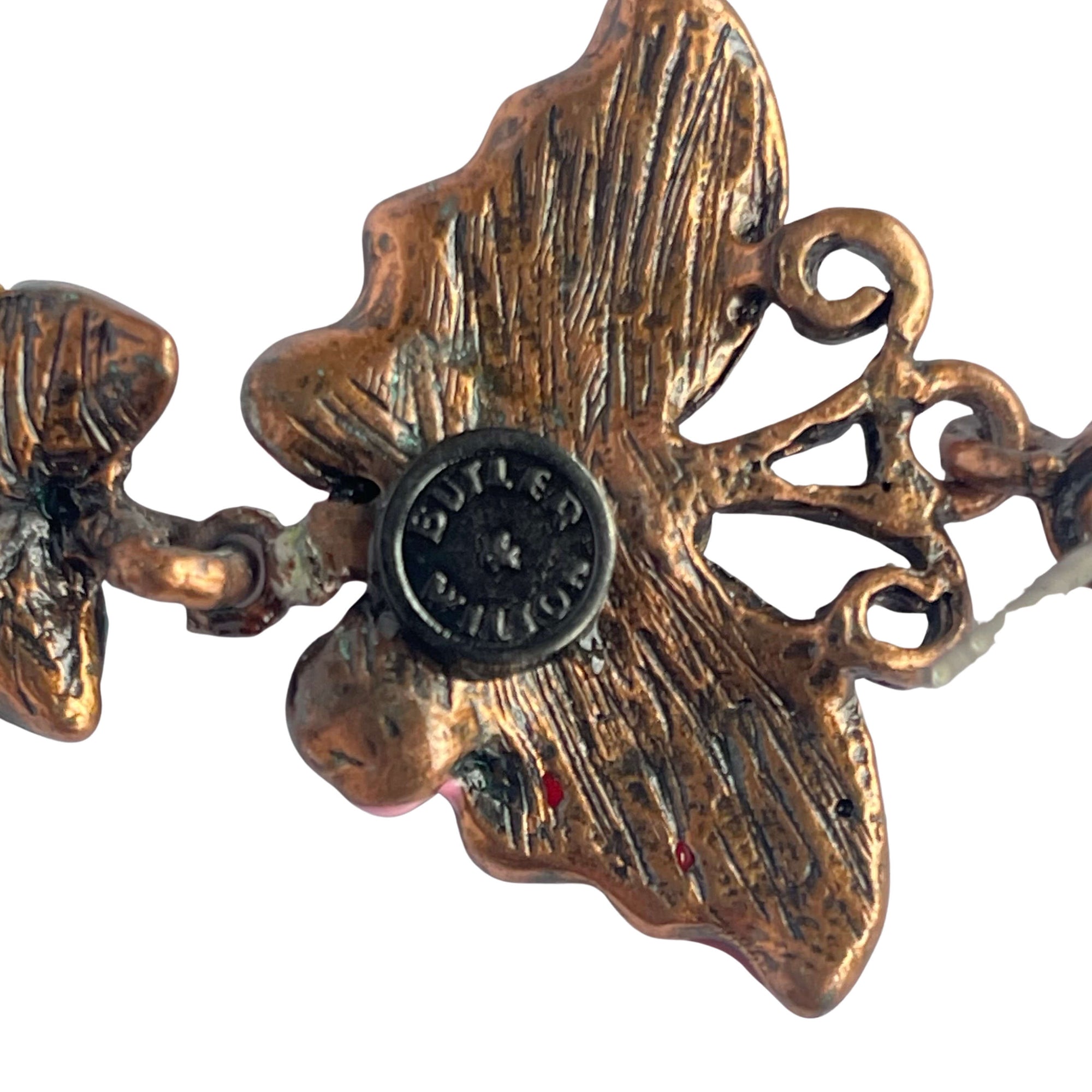 Vintage Butler & Wilson Crystal Butterfly and Flower Drop Stud Earrings