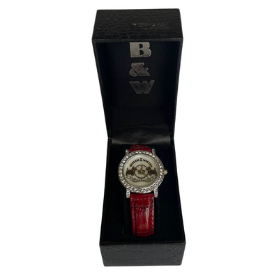 Butler & Wilson Scottie Dog Watch, Burgundy Leather Strap, Unworn