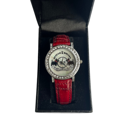 Butler & Wilson Scottie Dog Watch, Burgundy Leather Strap, Unworn