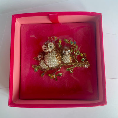 Vintage Butler & Wilson Owls Brooch,  Book Piece