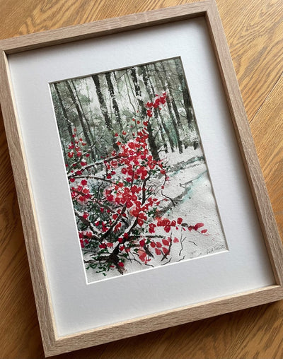Winter Berries 1, A Watercolour Painting by Artist Rod Craig